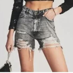 SER.O.YA Distressed Mid Rise Bermuda Jean Shorts